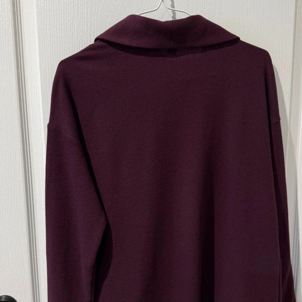 Ann Taylor Purple Wine Long Cardigan Sweater Jacket Blazer Sz S